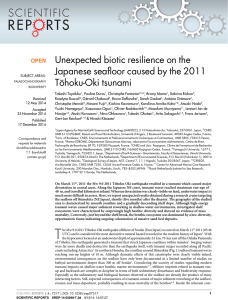 Unexpected biotic resilience on the Japanese seafloor caused by the 2011