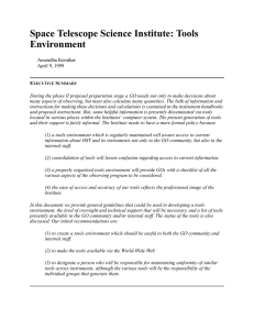 Space Telescope Science Institute: Tools Environment