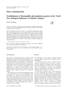 Short communication Establishment of thermophilic phytoplankton species in the North