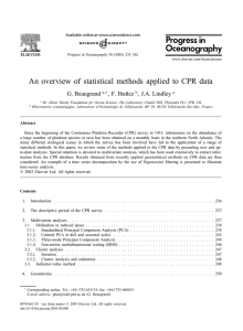 An overview of statistical methods applied to CPR data G. Beaugrand