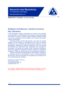 A R Software Architecture: Central Concerns, Key Decisions