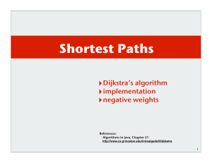 Shortest Paths  Dijkstra’s algorithm implementation