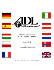 Attitudes Toward Jews In Ten European Countries March 2012