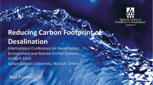 Reducing Carbon Footprint of Desalination