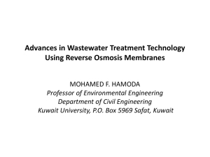 Advances in Wastewater Treatment Technology Using Reverse Osmosis Membranes