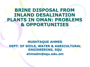 BRINE DISPOSAL FROM INLAND DESALINATION PLANTS IN OMAN: PROBLEMS &amp; OPPORTUNITIES