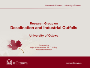Desalination and Industrial Outfalls  Research Group on University of Ottawa