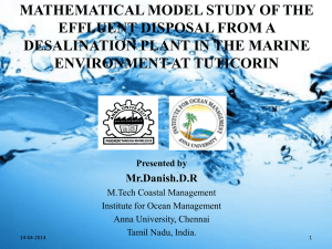 MATHEMATICAL MODEL STUDY OF THE EFFLUENT DISPOSAL FROM A ENVIRONMENT AT TUTICORIN
