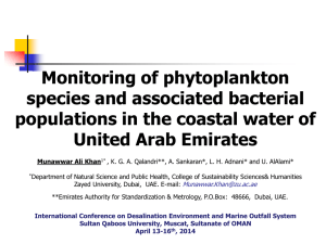 Monitoring of phytoplankton species and associated bacterial United Arab Emirates