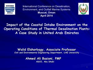 Impact of the Coastal Intake Environment on the