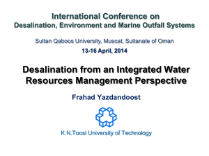 Desalination from an Integrated Water Resources Management Perspective  International Conference on