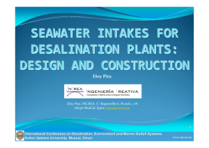 SEAWATER INTAKES FOR  DESALINATION PLANTS:  DESIGN AND CONSTRUCTION Eloy Pita