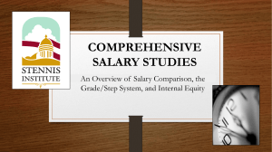 COMPREHENSIVE SALARY STUDIES An Overview of  Salary Comparison, the