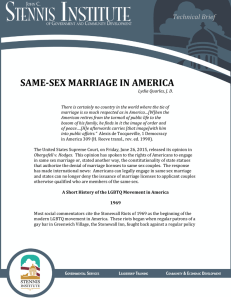 SAME-SEX MARRIAGE IN AMERICA Technical Brief