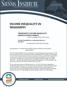 INCOME INEQUALITY IN MISSISSIPPI  Technical Brief