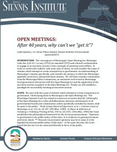 OPEN MEETINGS: After 40 years, why can’t we “get it”? Technical Brief