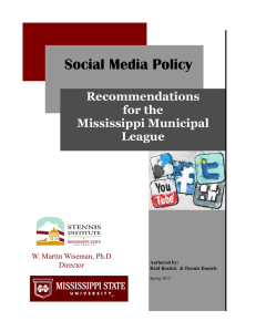 Social Media Policy Recommendations for the Mississippi Municipal