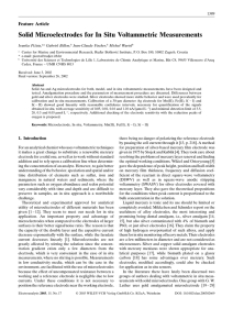 Solid Microelectrodes for In Situ Voltammetric Measurements Feature Article Ivanka Pizœeta,* Gabriel Billon,