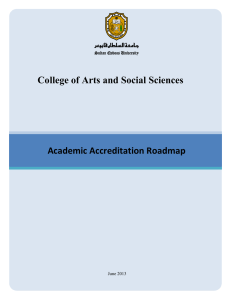 College of Arts and Social Sciences Academic Accreditation Roadmap June 2013