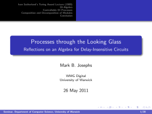 Ivan Sutherland’s Turing Award Lecture (1989) DI-Algebra Controllable DI Processes