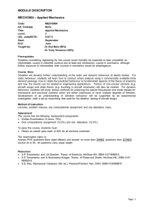 MODULE DESCRIPTOR – Applied Mechanics MECH3004