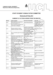 STAFF STUDENT CONSULTATIVE COMMITTEE  Wednesday 20 May 2015