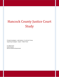 Hancock County Justice Court Study