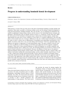 Progress in understanding hominoid dental development Review