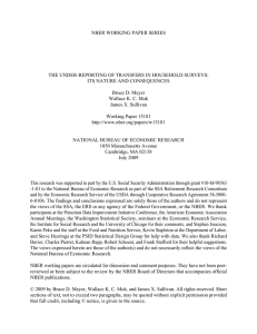NBER WORKING PAPER SERIES THE UNDER-REPORTING OF TRANSFERS IN HOUSEHOLD SURVEYS: