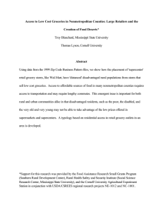 Access to Low Cost Groceries in Nonmetropolitan Counties: Large Retailers...  Creation of Food Deserts