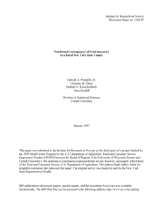 Institute for Research on Poverty Discussion Paper no. 1120-97 Christine M. Olson