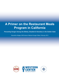 A Primer on the Restaurant Meals Program in California