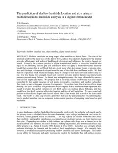 The prediction of shallow landslide location and size using a