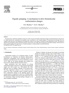 Ergodic pumping: A mechanism to drive biomolecular conformation changes R.S. MacKay ,