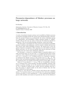 Parameter-dependence of Markov processes on large networks R.S.MacKay