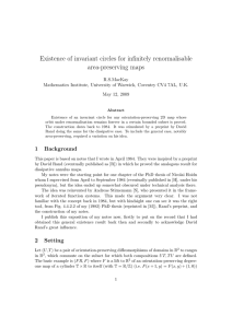 Existence of invariant circles for infinitely renormalisable area-preserving maps R.S.MacKay