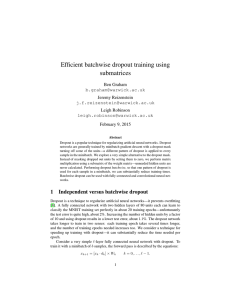Efficient batchwise dropout training using submatrices