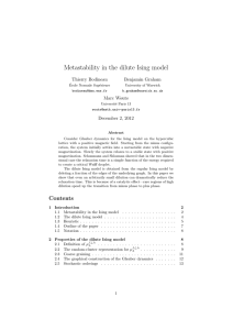 Metastability in the dilute Ising model Thierry Bodineau Benjamin Graham Marc Wouts