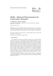 Helffer – Sj¨ ostrand Representation for Conservative Dynamics ∗