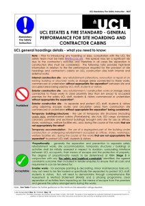 UCL ESTATES &amp; FIRE STANDARD - GENERAL CONTRACTOR CABINS