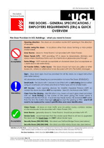 FIRE DOORS - GENERAL SPECIFICATIONS / EMPLOYERS REQUIREMENTS (ERs) &amp; QUICK OVERVIEW