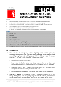 EMERGENCY LIGHTING - UCL GENERAL DESIGN GUIDANCE  Fire Safety
