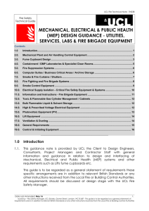 MECHANICAL, ELECTRICAL &amp; PUBLIC HEALTH (MEP) DESIGN GUIDANCE - UTILITIES,