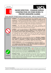 SMOKE DETECTION - CHANGES DURING CONSTRUCTION OR OTHER WORKS TO