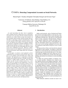 C OMPA : Detecting Compromised Accounts on Social Networks