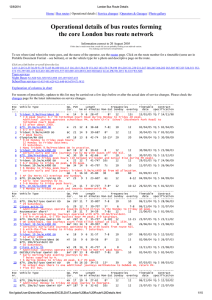 Operational details of bus routes forming the core London bus route network Home Bus routes