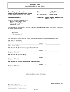 PROPOSAL FORM RAMAPO COLLEGE OF NEW JERSEY
