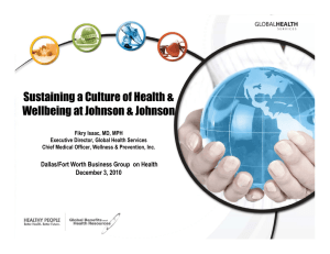 Sustaining a Culture of Health &amp; Wellbeing at Johnson &amp; Johnson