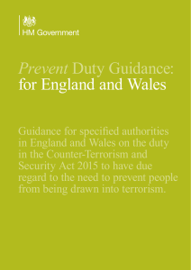 Prevent  for England and Wales