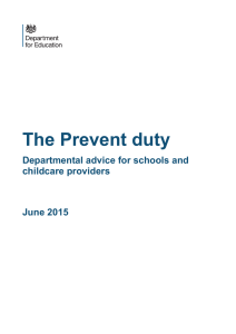 The Prevent duty Departmental advice for schools and childcare providers June 2015